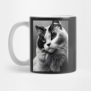 Black and White Cat - Modern Digital Art Mug